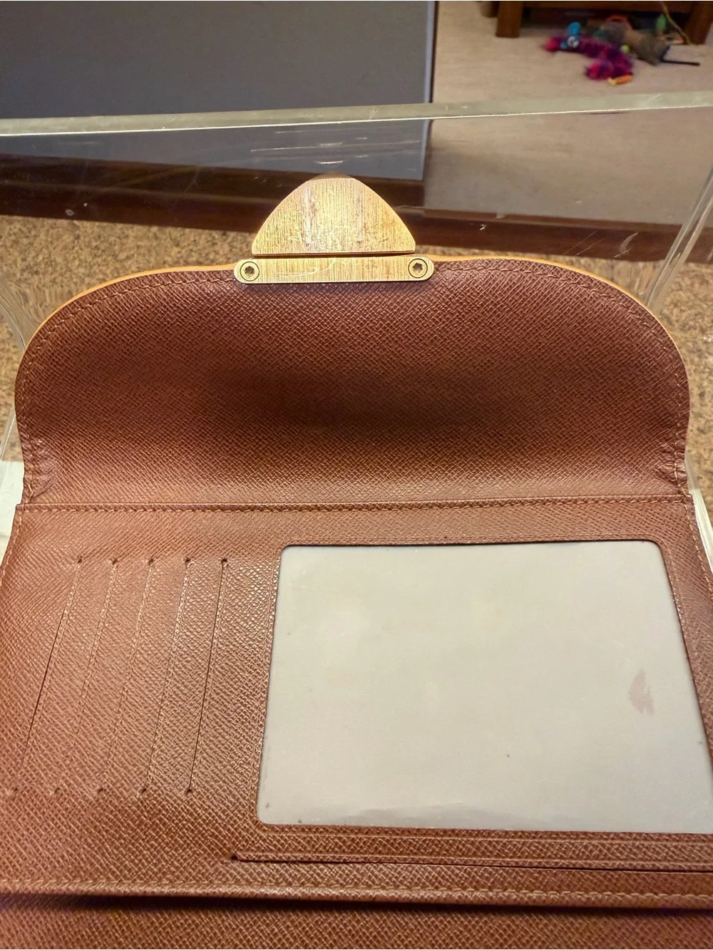 Authentic Louis Vuitton Brazza Wallet Monogram Canvas Brown France MI0058